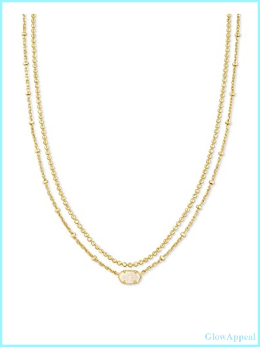 Gold Multi Strand Necklace, 15.5" Chain, Extender, Lobster Clasp, Gift Box